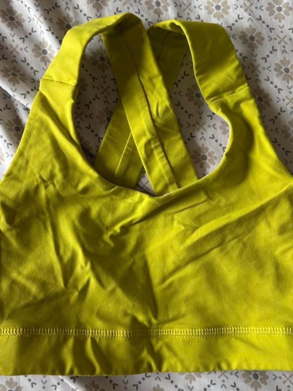 lululemon athletica Lime Yellow Cross-Back Sports Bra